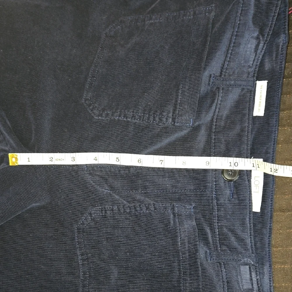 LOFT 2 Pairs: BROWN & NAVY  Palmer Wide Leg Corduroy Pants Both Are Size 6 - Picture 7 of 9